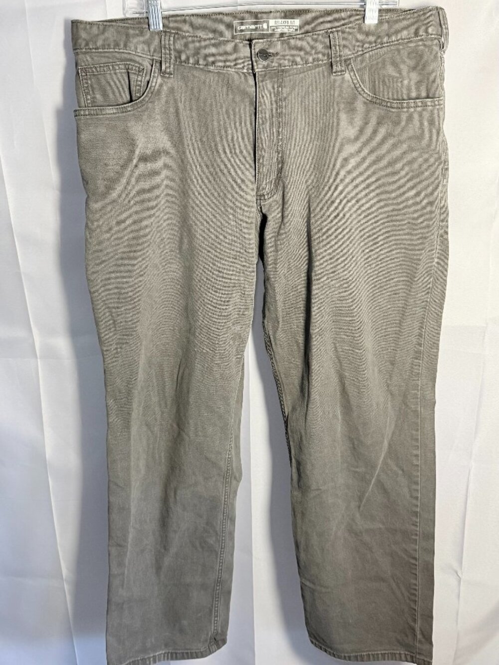 Carhartt Men’s Relaxed Fit Work Pants 38x30 Gray Canvas Utility Carpenter